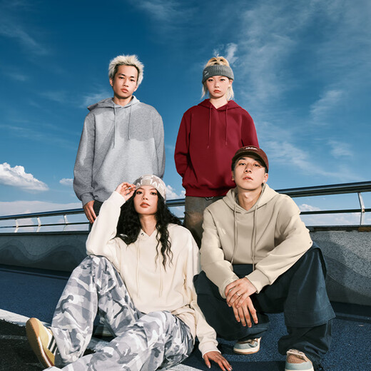 Pull back sweatshirt men's hooded spring and autumn heavyweight loose youth cartoon ins versatile autumn pullover jacket men's hoodie white (big star shark chest right subscript) L/175 (back to trend brand quality assurance)