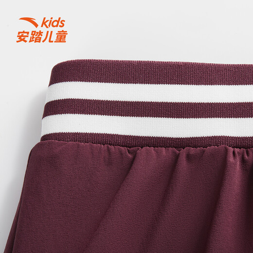ANTA Children's Skirt Girls' Clothing 2026 Summer New Elite Culture Series Fashionable Pleated Skirt Burgundy Purple-2 130 cm