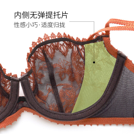 Wacoal Secret Bra Women's Lace Sexy Ultra-Thin Soft Steel Ring Comfortable Breathable Small Breast Push Up Bra WB3253 Jungle Brown 80D