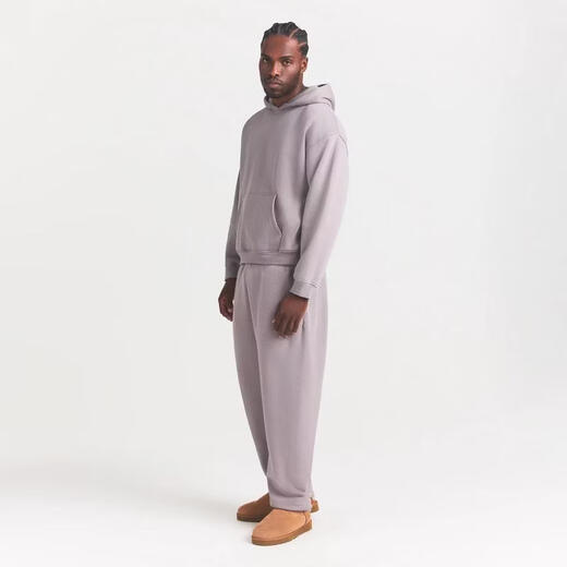 SKIMS 26 men's hooded pullover sweatshirt, comfortable and warm, drawstring brim, front pocket design, easy to clean, cotton and velvet shadow, one size fits all | M