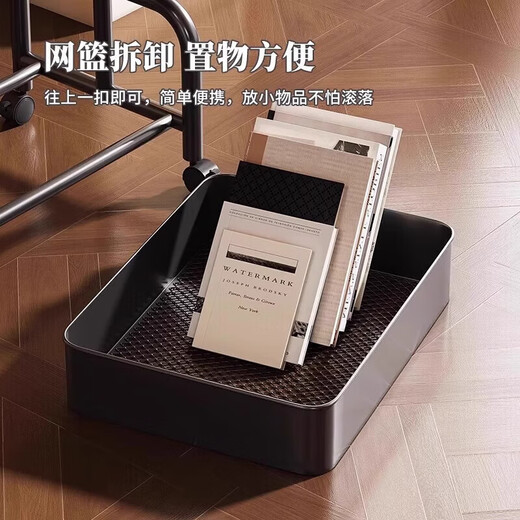 Bedside table, movable coffee table, trolley, sofa, side table, bedside storage rack, high table, living room snack storage rack, cream white 45*30*51, stable + universal wheels