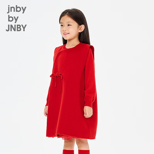 Jnby by JNBY new Jiangnan cloth children's wear sleeveless dress velvet A-type loose collarless 26 spring girls 1Q1G13110 622/true red 110 cm