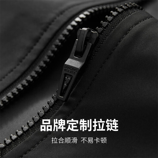 Dances with Wolves Executive Jacket Men's 26 Spring New Loose Commuting Coach Jacket Stand Collar Harrington Textured Jacket Black S (165)