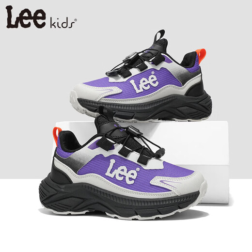 Lee children's shoes spring new children's dad shoes girls versatile thick-soled running shoes boys X0099 purple 30 recommended foot length 191mm