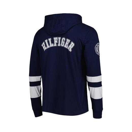 Tommy Hilfiger26 new spring and summer men's pullover sweatshirt breathable and comfortable long-sleeved sports daily T-shirt casual Navy, White One size | M