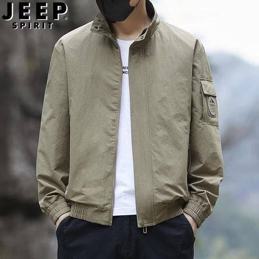 JEEP SPIRIT jacket men's spring and autumn stand-up collar work jacket Korean style trendy casual all-match tops men's 2026 new style