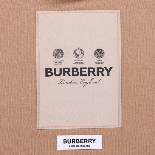BURBERRY BurbrryLogo logo applique hooded long-sleeved sweatshirt men's Khaki Khaki XL without original gift bag gift box