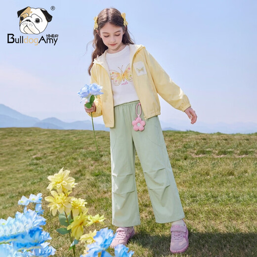 CHANZUIGOU children's clothing girls butterfly fantasy long-sleeved T-shirt 2026 spring new style ribbed round neck top for women