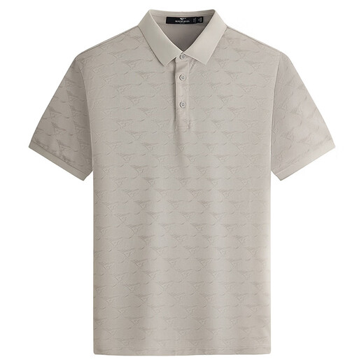Septwolves non-deformable lapel mulberry silk short-sleeved polo shirt men's 2026 summer new full printed T-shirt 007 (silver gray) M 165/84A