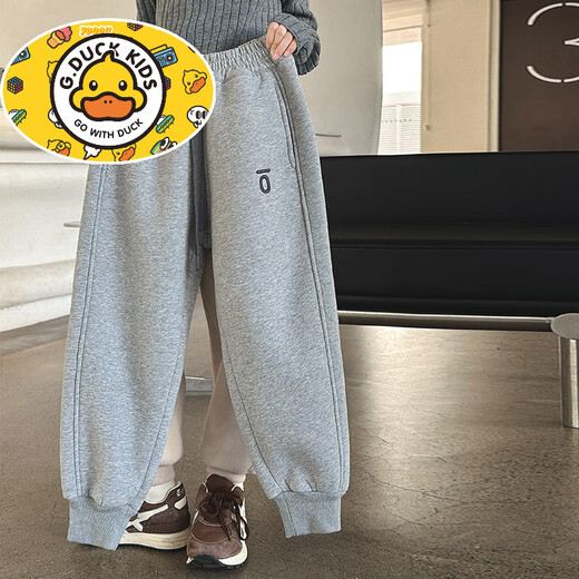 HAL.DUCK Girls' Velvet Pants Autumn and Winter 2026 New Children's Winter Casual Pants Sweatpants Girls' Thickened Sweatpants Apricot Austrian Velvet = True Size Recommended above 0 degrees 130 cm