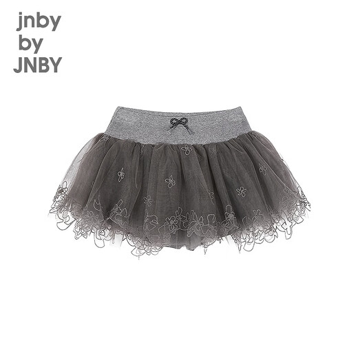 Jnby by JNBY new Jiangnan cloth children's clothing short waist skirt A-type loose splicing mesh 26 spring girls 1Q3D13080 046/cast iron gray 100 cm
