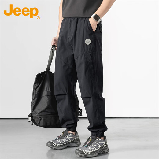 JEEP Jeep overalls men's spring and autumn casual pants American pure cotton leggings long pants men's navy blue XL