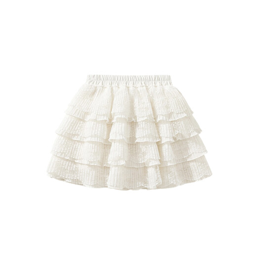 INSBOBO children's clothing girls skirt 2026 summer new children's skirt girls white cake skirt summer dress off-white 130
