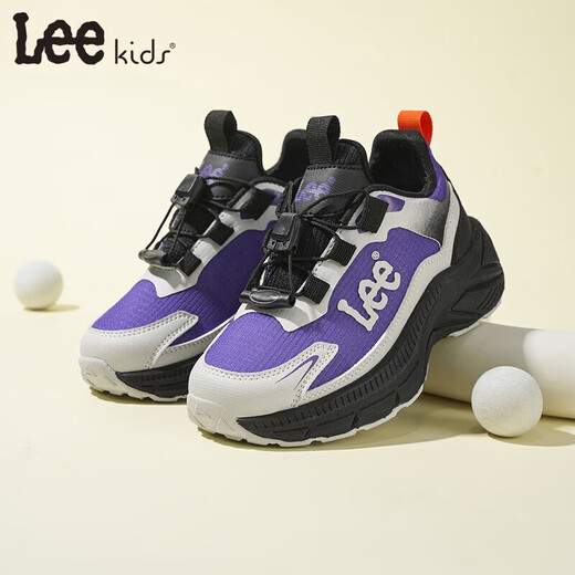 Lee children's shoes spring new children's dad shoes girls versatile thick-soled running shoes boys X0099 purple 30 recommended foot length 191mm