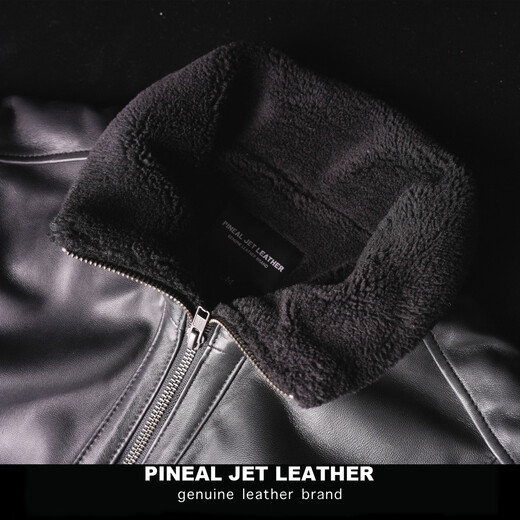 PJL Father's Day gift for dad and husband, practical men's lapel leather jacket, off-season event, black M (130Jin Jin is equal to less than 0.5kg)