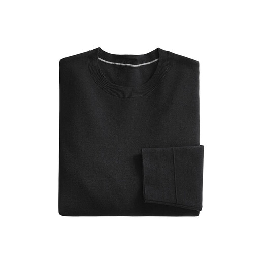 GUSKI brand cardigan men's machine washable sweater 2026 new spring and autumn solid color round neck knitted pullover bottoming shirt black gift box S 165 reference weight 100-120Jin Jin is equal to 0.5 kg