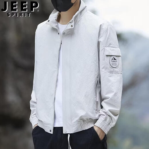 JEEP SPIRIT jacket men's spring and autumn stand-up collar work jacket Korean style trendy casual all-match tops men's 2026 new style