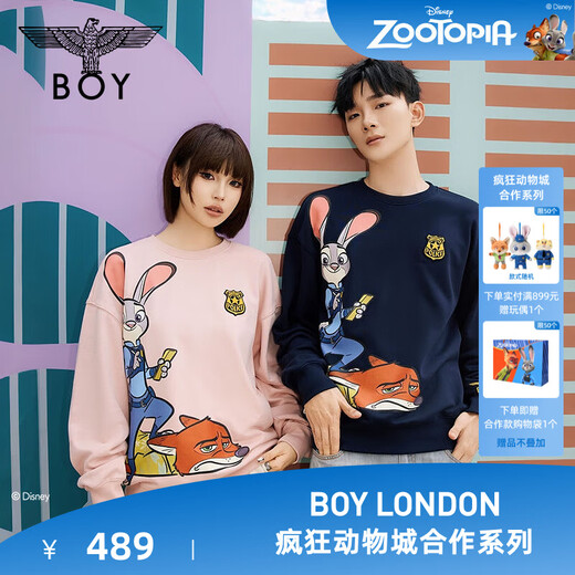 BOY LONDON Disney Zootopia Cooperation Judy Nick Couple Sweatshirt Spring N03091 Pink S