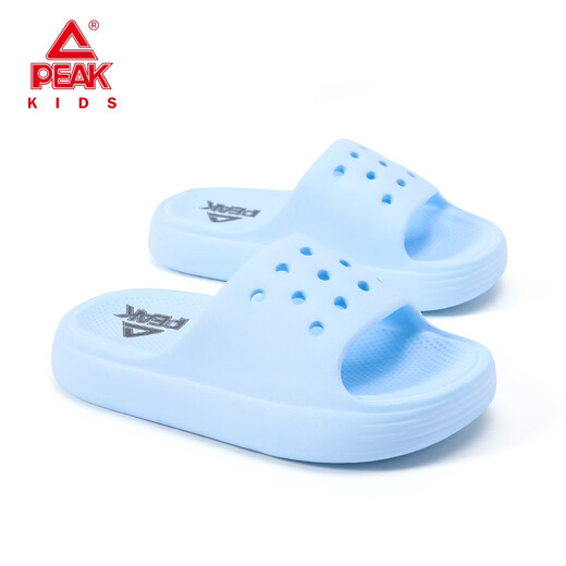 PEAK slippers for children 2026 new thick-soled boys' non-slip beach indoor and outdoor non-slip bathing sports girls' slippers Sky Blue 24-25 Inner length 16cm/foot length 15-15.7cm