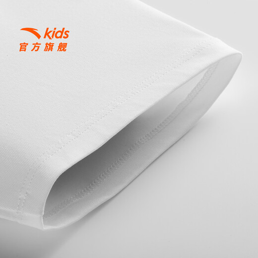 ANTA Children's Dress for Big and Little Girls 2026 Summer Versatile T-Shirt Skirt Breathable Girls Fashion Simple Short Skirt Pure White/Oatmeal Khaki-1 130