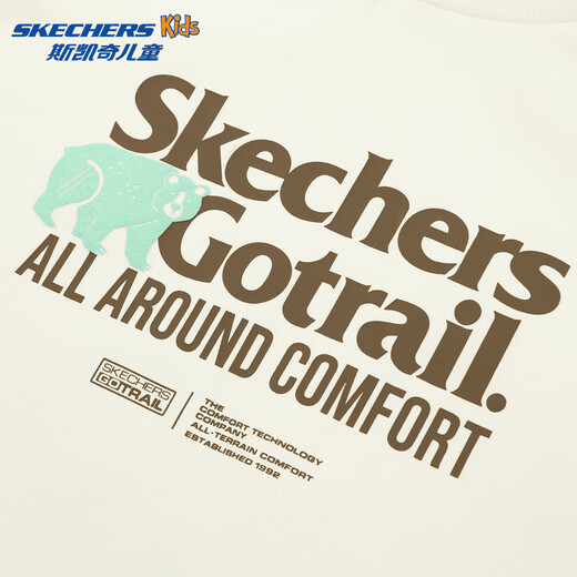 Skechers Skechers children's unisex spring and summer short-sleeved shirt knitted short-sleeved T-shirt P226K021