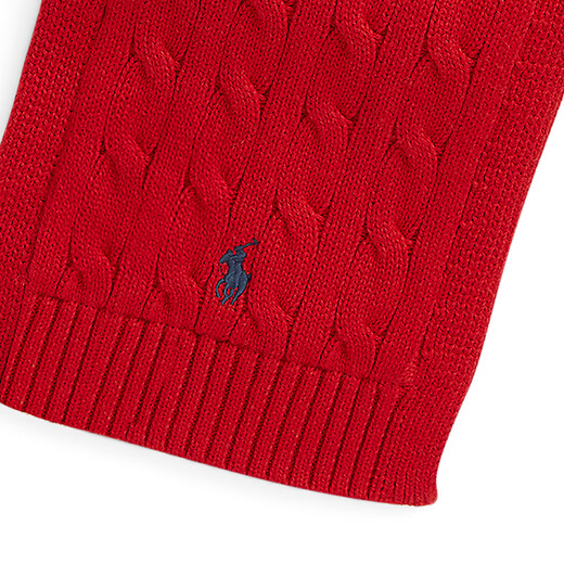 Polo Ralph Lauren Boys and Girls 25th Autumn Cable Knitted Scarf RL43467 600-Red L/XL