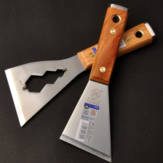 Fukuoka Tools can knock thickened stainless steel shovel extra thick Japanese shovel wrench nail type putty knife 75mm