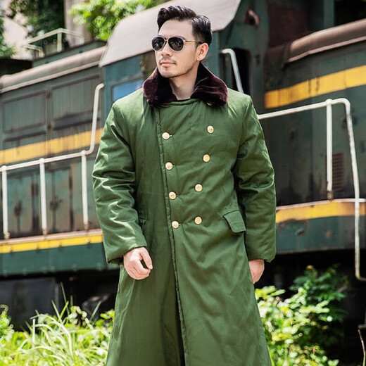 Windproof and waterproof military coat, winter velvet warm knee-length cotton coat, security cotton coat, outdoor cold-proof labor protection cotton coat, black velvet waterproof cotton coat with hood, one size fits all, recommended 130-200Jin Jin equals 0.5kg