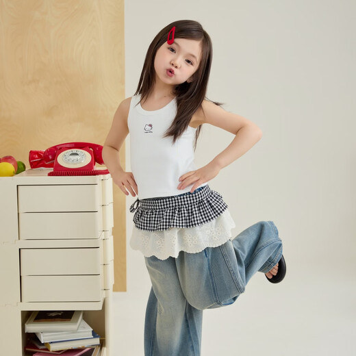 Chenchenma-camisa a cuadros rosa para niñas, Top holgado con textura de Color en contraste, 9482D, color rosa, novedad de primavera 2026