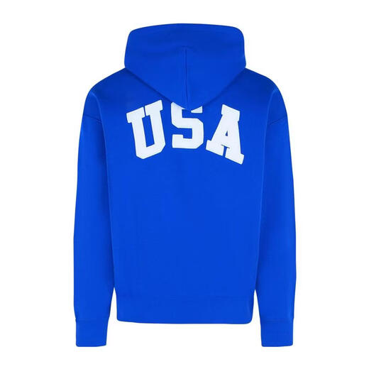 Polo Ralph Lauren Men's Sweatshirt Warm Casual Cotton Hooded Daily Outdoor Jacket Blue One Size |S