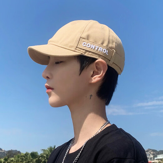 Fuxiaoge (fuxiaoge) American short-brimmed hat men's Japanese men's retro soft-top baseball cap women's niche fashion small-brimmed duck-tongued hat trend black Hong Kong style con short-brimmed hat one size fits all adjustable (55-59 cm)