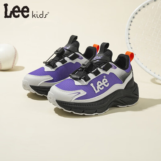 Lee children's shoes spring new children's dad shoes girls versatile thick-soled running shoes boys X0099 purple 30 recommended foot length 191mm