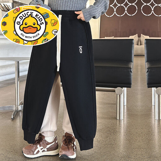 HAL.DUCK Girls' Velvet Pants Autumn and Winter 2026 New Children's Winter Casual Pants Sweatpants Girls' Thickened Sweatpants Apricot Austrian Velvet = True Size Recommended above 0 degrees 130 cm