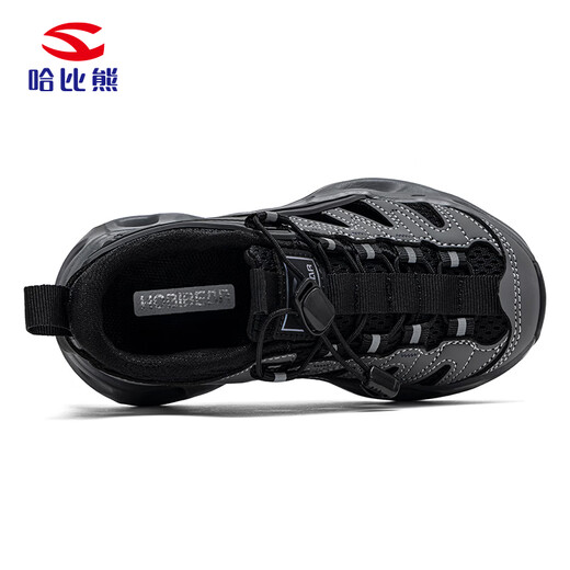 HOBIBEAR children's frame shoes boys and girls sandals summer mesh breathable lightweight sports river sandals 623199 black gray 35