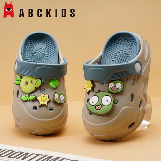 ABC KIDS Children's Croc Shoes for Boys and Girls Summer New Cute Cartoon Boy Sandals Comfortable Non-Slip Soft Bottom Beach Slippers Gray Blue Zombie War 26 / 27 Inner Length 18CM