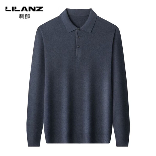 LILANZ 100% pure wool sweater winter thickened warm knitted sweater daddy loose casual solid color long-sleeved t dark gray 98631 thickened 3XL (56) recommended weight 175-190Jin Jin equals 0.5 kg