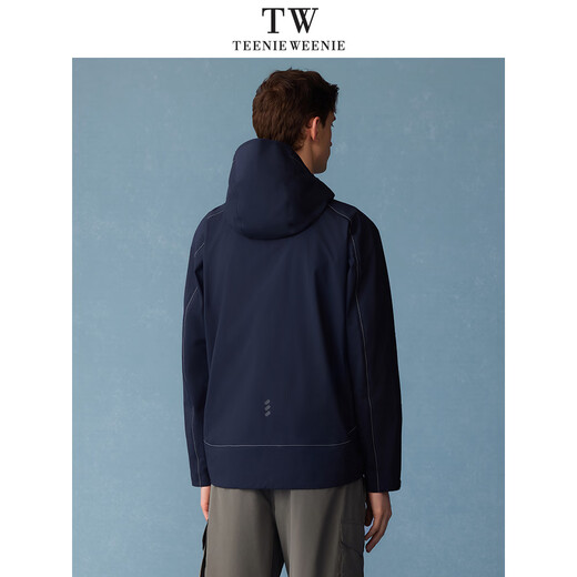 Teenie Weenie Bear Men's Wear 2026 Spring and Summer Windbreaker Men's Windproof Breathable Zipper Hooded Stand Collar Casual Sweater Jacket Navy S