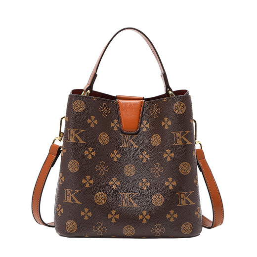 Ji Shizhe Light Luxury Brand-Tasche Frauenbeutel Frauen One-Shoulder Crossbody Eimer Bag Geschenk zum Geburtstag der Frau Chinesische Valentinstag Geschenk Extravagantes Buchstaben Kaffee (groß)