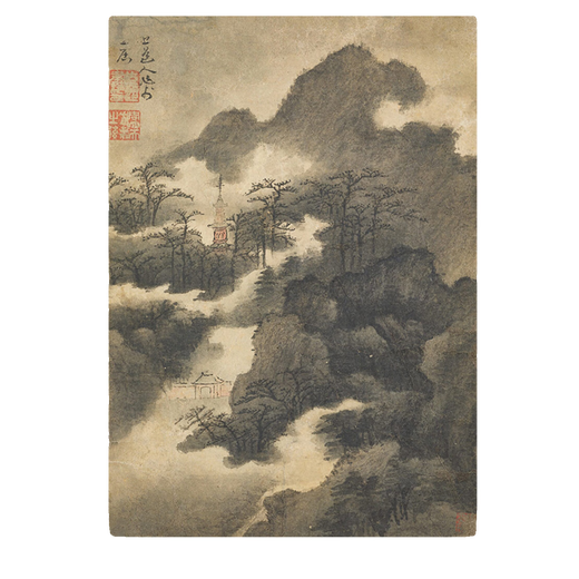 Yuan Fang Congyi Jungle High Tower Imagen Panalización antigua Pintura famosa Réplica Pinturas antiguas Pintura colgante Yuan Ni Zanjun Stone Ancient Chakra Imagen 12134 40x52 cm (Pintura de pulverización Tamaño del corazón) Milky White vertical Milky (Xuannuan
