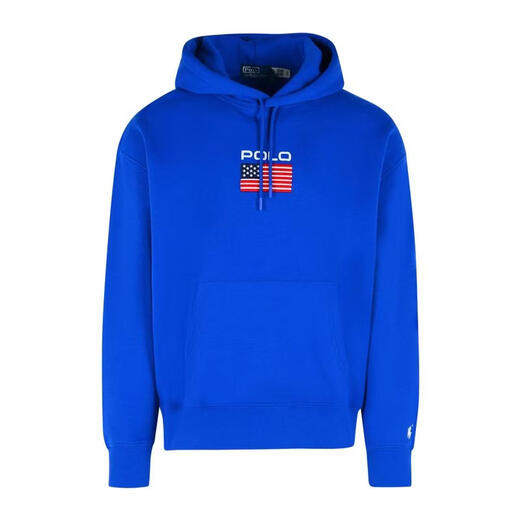 Polo Ralph Lauren Men's Sweatshirt Warm Casual Cotton Hooded Daily Outdoor Jacket Blue One Size |S