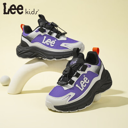 Lee children's shoes spring new children's dad shoes girls versatile thick-soled running shoes boys X0099 purple 30 recommended foot length 191mm