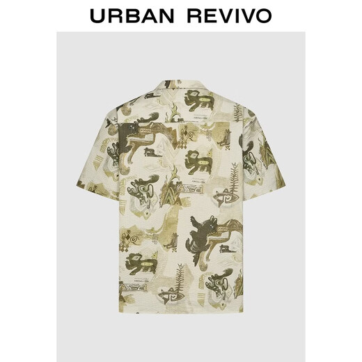 UR2026 Summer New Men's Casual Personalized Creative Printed Lapel Cardigan Shirt UML260031 Multicolor S