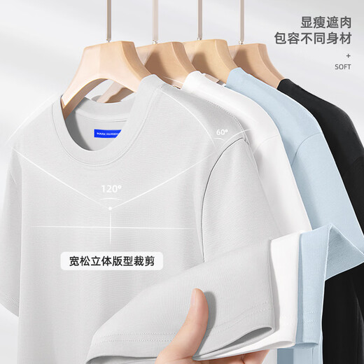 Mark Huafei pure cotton short-sleeved T-shirt men's 2026 new summer American retro T-shirt men's loose and versatile men's half-sleeve