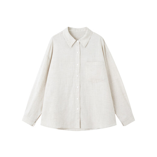 Demana contains linen lyocell spring simple lapel big pocket loose slimming shirt for women with high quality