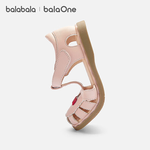 Bala Bala One children's shoes children's sandals girls 2026 summer new style exquisite embroidered casual shoes pink tone 60001 29 (foot length 17.8-18.2/inner length 18.9)