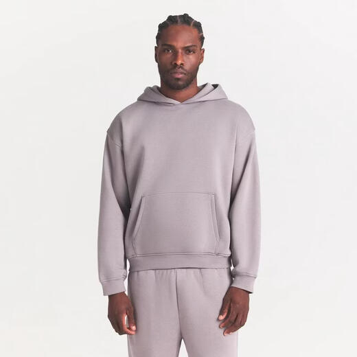 SKIMS 26 men's hooded pullover sweatshirt, comfortable and warm, drawstring brim, front pocket design, easy to clean, cotton and velvet shadow, one size fits all | M