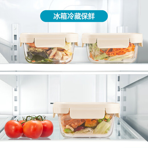 Eiche (Eiche) hoher Borosilikat-Wärme-resistenter Glas-Lunchbox Mikrowellen-Büroangestellter Heizung Lunchbox 830 ml+ Isolationsbeutel