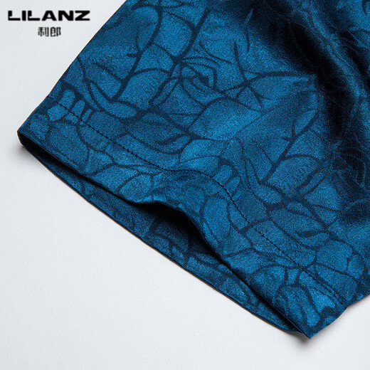 LILANZ summer new men's mulberry silk shirt short-sleeved silk top silk men's loose cool inch coat white L 50