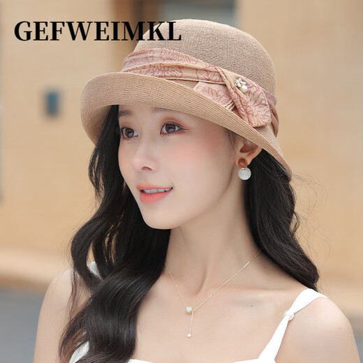 GEFWEIMKL high-end Japanese paper hat women's summer sun hat women's outdoor sunshade fisherman hat 2026 new sun hat women black one size (56-58cm)