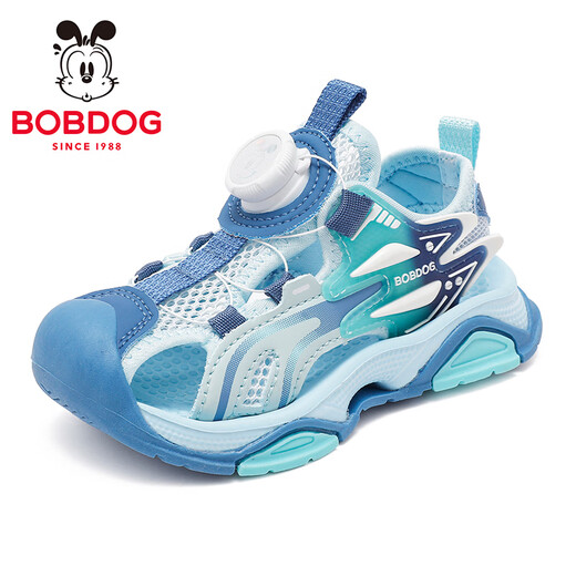 BOBDOG Children's Shoes Boys Sandals 2026 Summer New Boys Baotou Beach Shoes Boys Children's Shoes Water Moon Blue/Moonlight Blue 26 Suitable for feet 16.2CM long